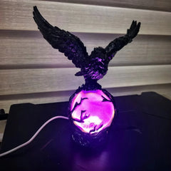 Raven Moonlight Gothic LED Table Lamp – Purple Orb Light - candletown.net