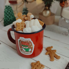 Handmade Christmas Mug Candle – Gingerbread Man & Marshmallow - candletown.net