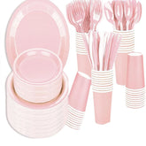 Light Pink Disposable Tableware Set - candletown.net
