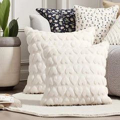 Valentine’s Day Plush Pillow Cover with Embroidered Heart - candletown.net