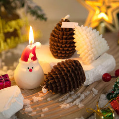 Christmas Figure Candle – Tree, Pine Cone & Snowman Design - candletown.net