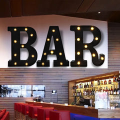 22cm LED Alphabet and Number Lights – Black Letter Decor - candletown.net