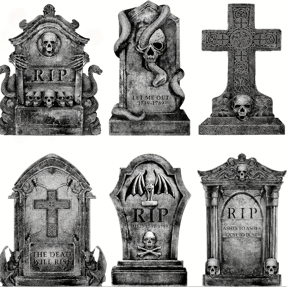 Halloween Outdoor Graveyard Tombstones – Realistic Skeleton Yard Decorations - candletown.net