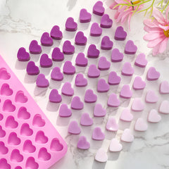 55 Compartment Heart Silicone Candle Mold - candletown.net