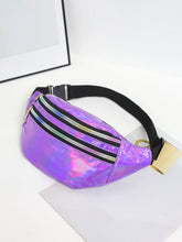 Holographic fanny pack on a white background