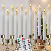 6Pcs Flameless LED Taper Candle Set with Timer and Holders - candletown.net