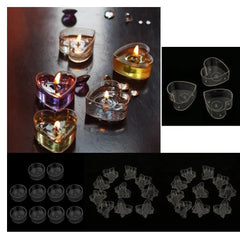 10 pcs Tealight Molds – Circle, Heart & Butterfly
