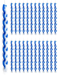 White and Blue Braided Handcrafted Taper Candle - candletown.net