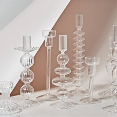 Modern Glass Candle Holder – Nordic Clear Design - candletown.net
