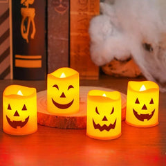 6PCS Halloween Pumpkin LED Candles – Safe Flameless Halloween Lights - candletown.net