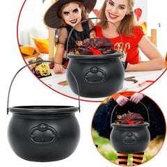 Black Plastic Cauldron Candy Bucket – Halloween Trick or Treat Jar - candletown.net
