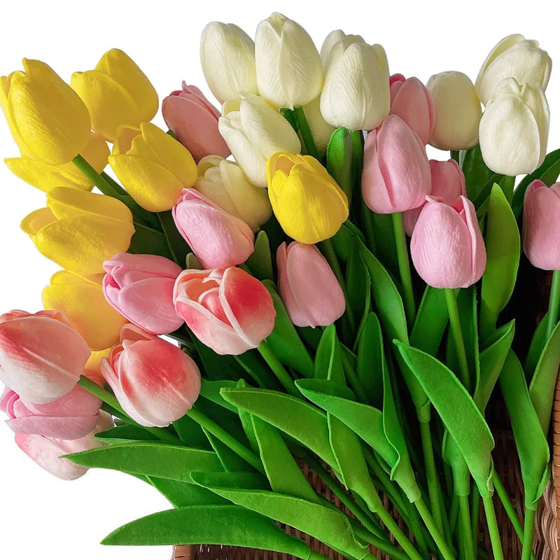 10pcs Tulip Artificial Flowers – Lifelike & Elegant Decor - candletown.net
