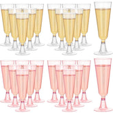 Disposable Champagne Glasses with Gold Rim - candletown.net