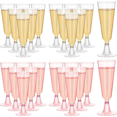 Disposable Champagne Glasses with Gold Rim - candletown.net