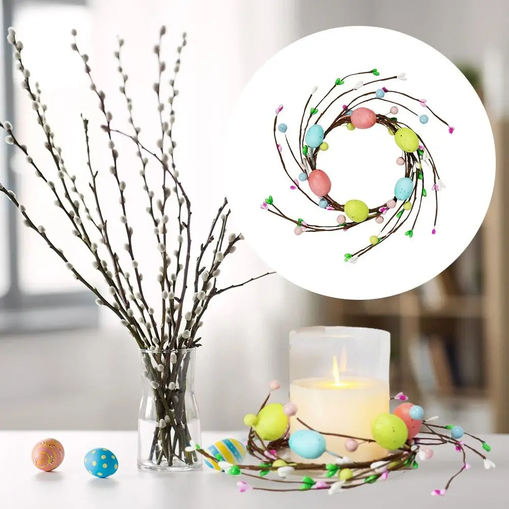Handmade Easter Egg Flower Wreath – Candle Ring & Festive Decor - candletown.net