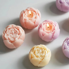 Rose Flower Shaped Soy Wax Candles – Set of 4 - candletown.net