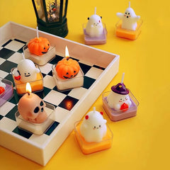 Cute Halloween Tealight Candles – Pumpkin & Skull Designs - candletown.net