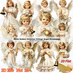 12pcs Vintage Christmas Angel Wooden Pendants - candletown.net
