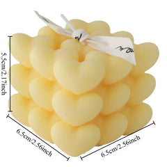 Pastel Heart Cube Soy Wax Candle – Sculptural Decor & Gift - candletown.net