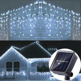 Solar Curtain Icicle Lights - Outdoor Fairy String Lights for Garden & Holiday Decor - candletown.net