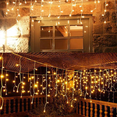 Solar Curtain Icicle Lights - Outdoor Fairy String Lights for Garden & Holiday Decor - candletown.net