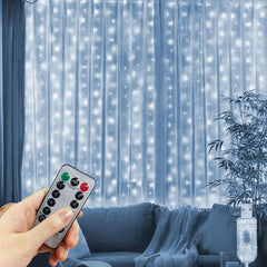USB Curtain LED String Lights - 8 Modes Fairy Lights for Bedroom & Holiday Decor - candletown.net