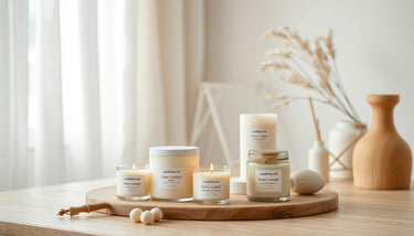 Handcrafted Candletown.net candles arranged in a cozy Scandinavian interior setting