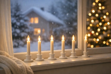 Christmas Window Candle Lights for a Cozy Home
