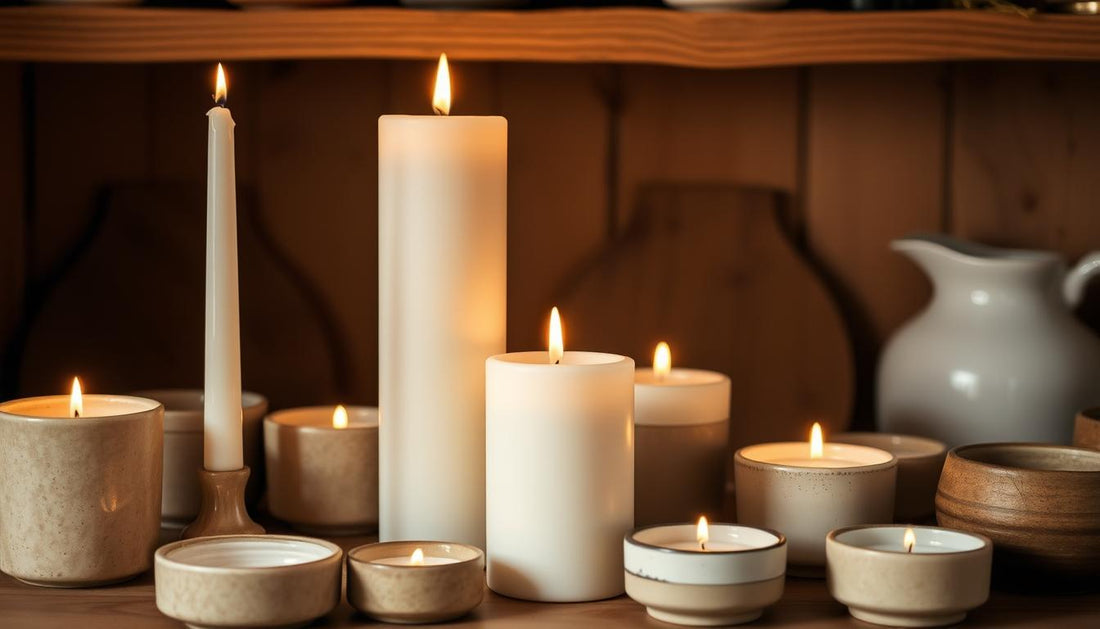 classic candles, pillar candles, dinner candles, tea light candles