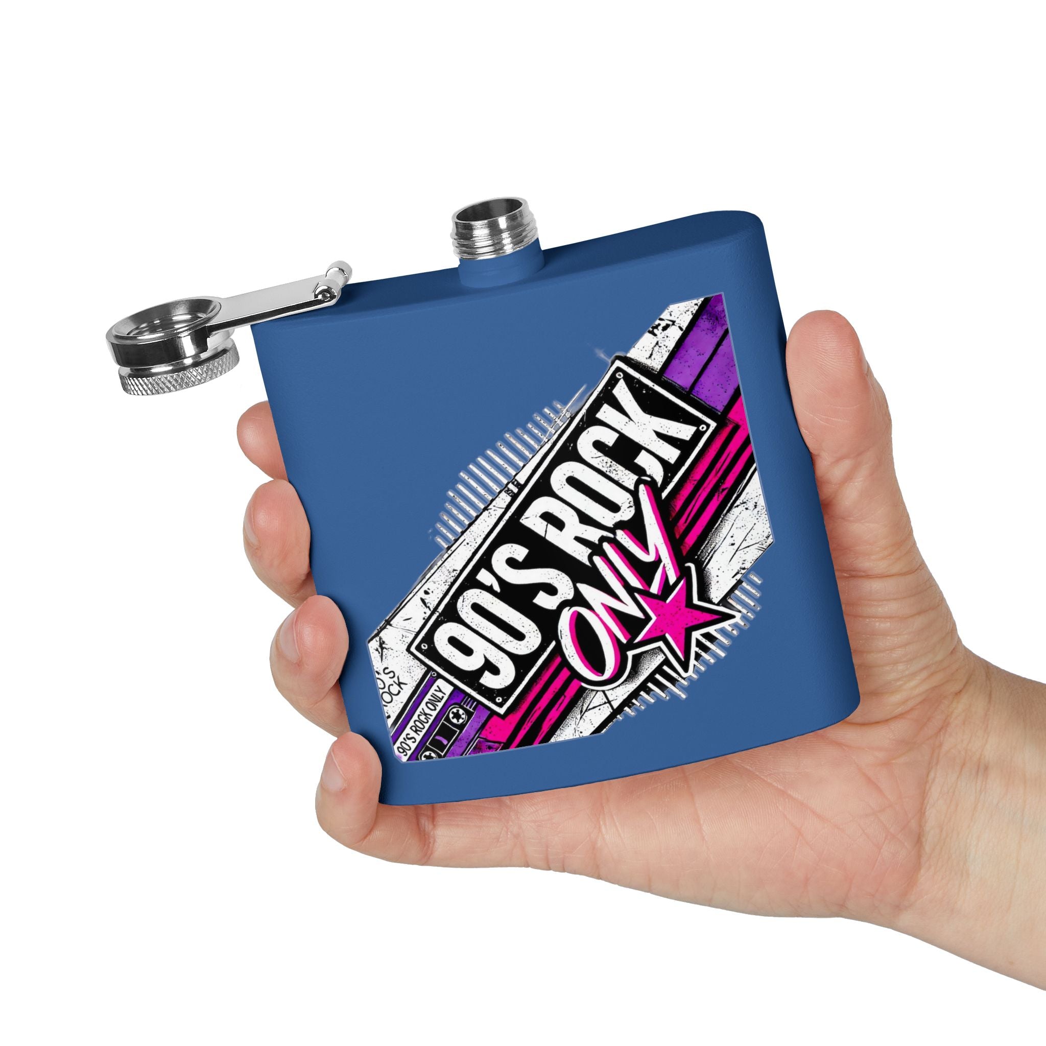 Perza 90’s Rock ONLY Rectangle Logo Flask