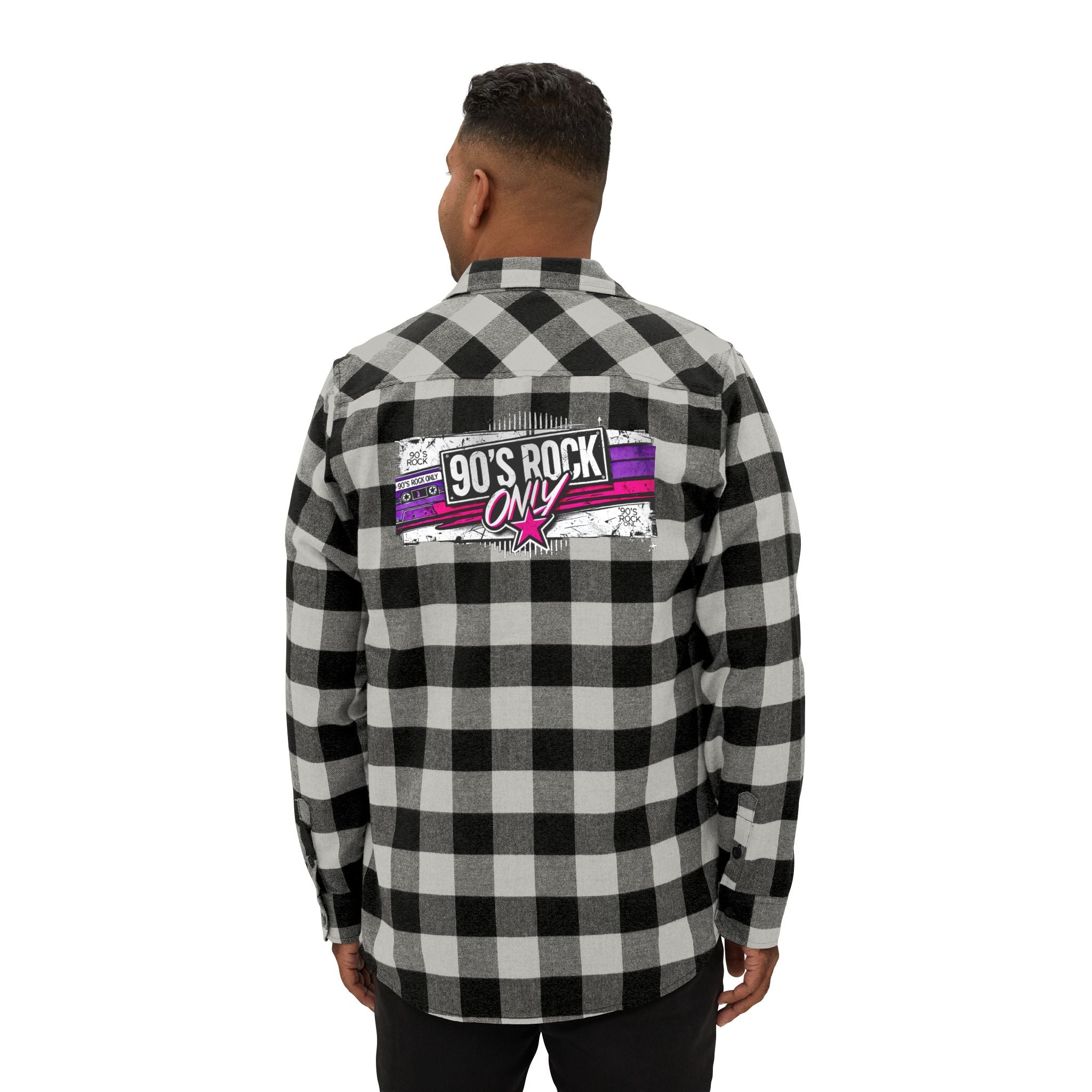 Perza 90’s Rock ONLY Flannel Shirt Rectangle Logo