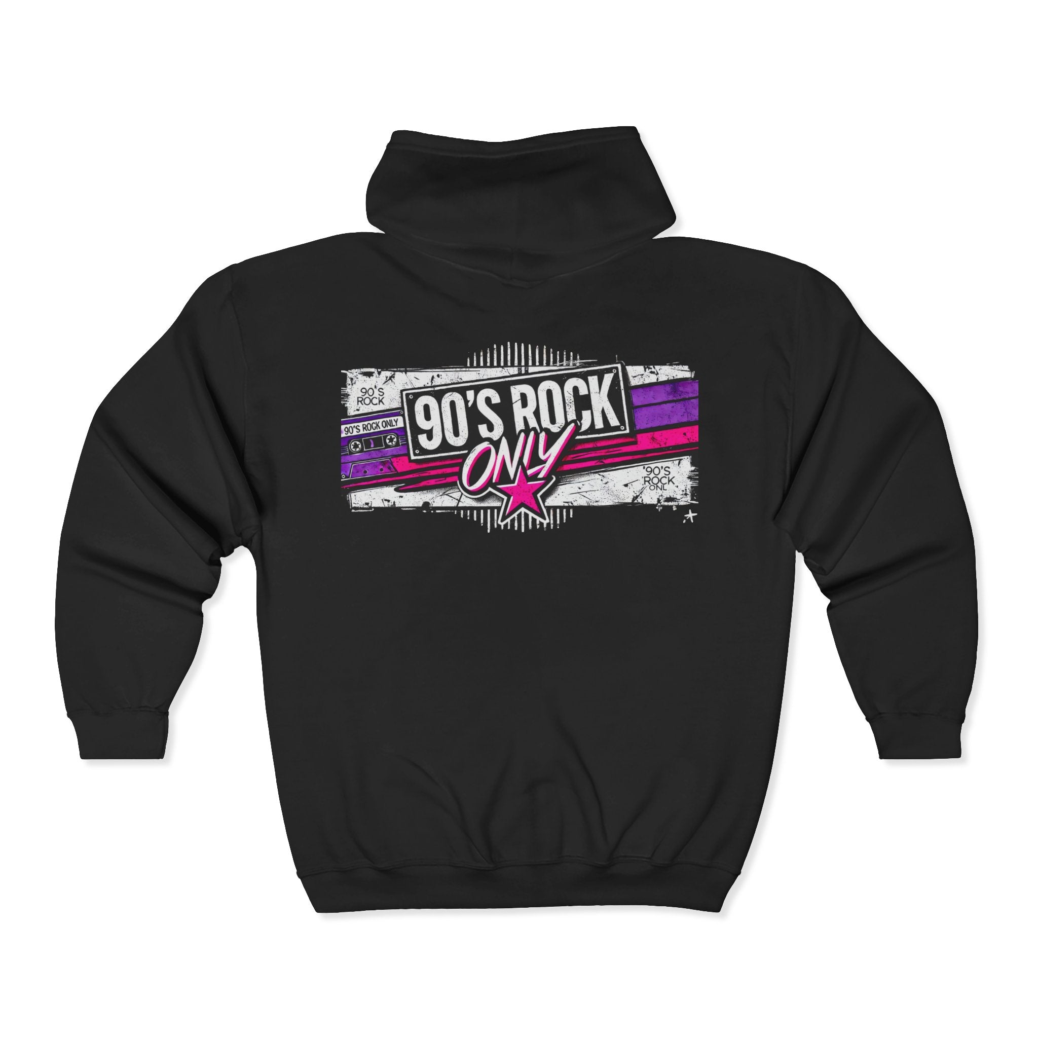 PERZA’s 90’s ROCK ONLY Purple Logo Zip Hoodie