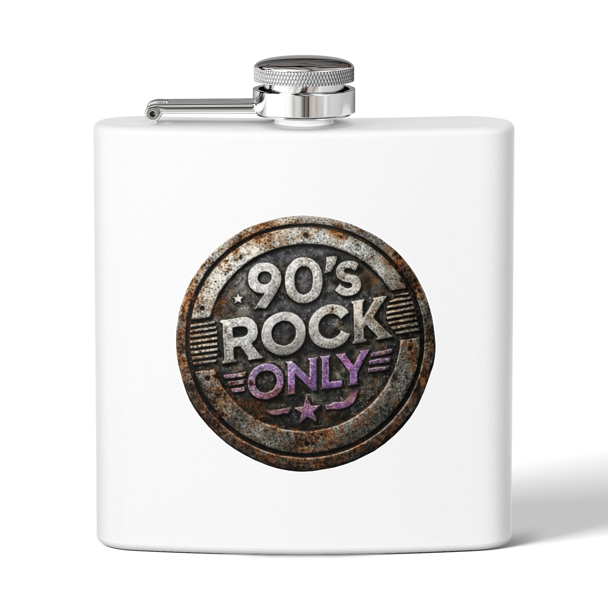 Perza 90’s Rock ONLY Vintage Flask – Round Logo