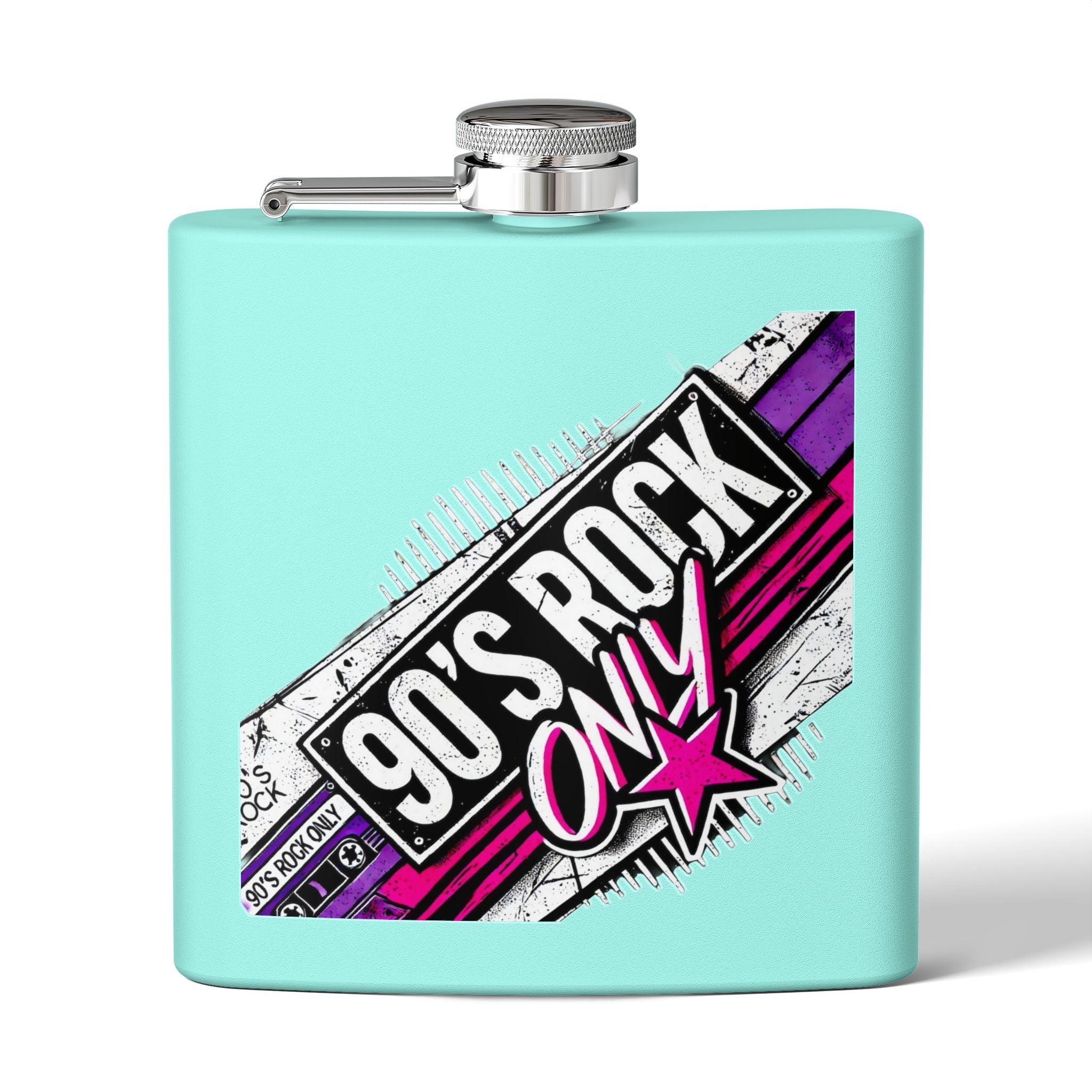 Perza 90’s Rock ONLY Rectangle Logo Flask