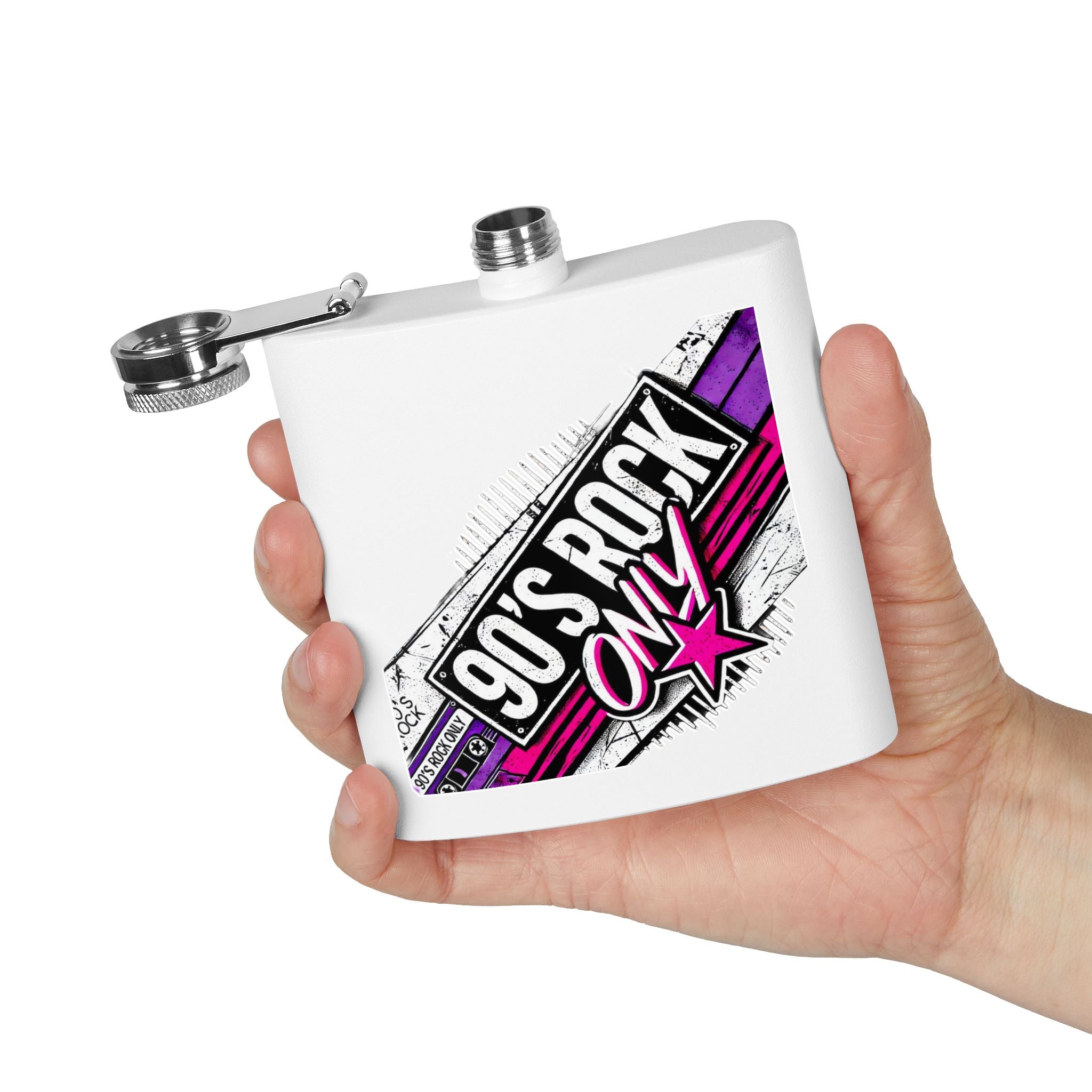Perza 90’s Rock ONLY Rectangle Logo Flask