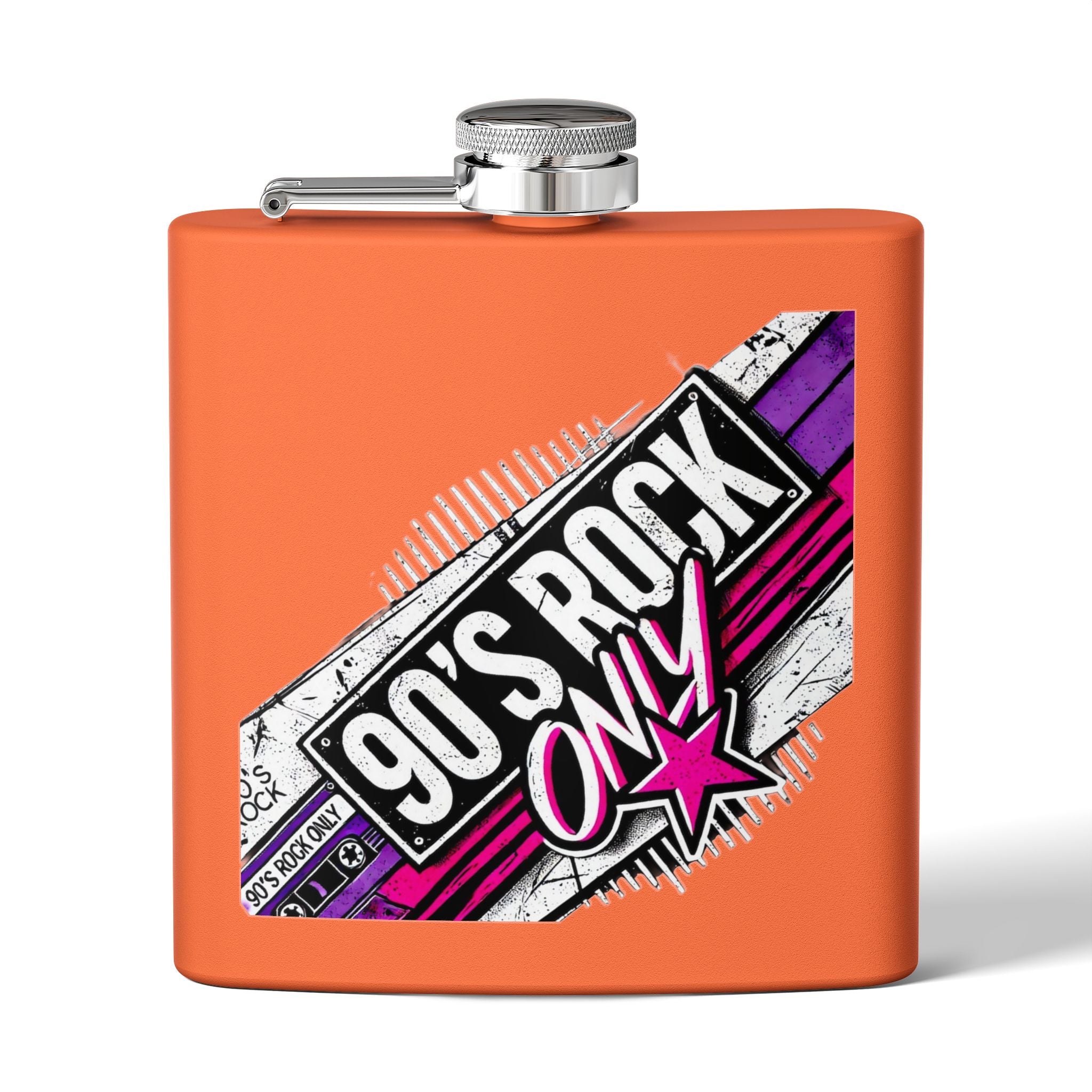 Perza 90’s Rock ONLY Rectangle Logo Flask