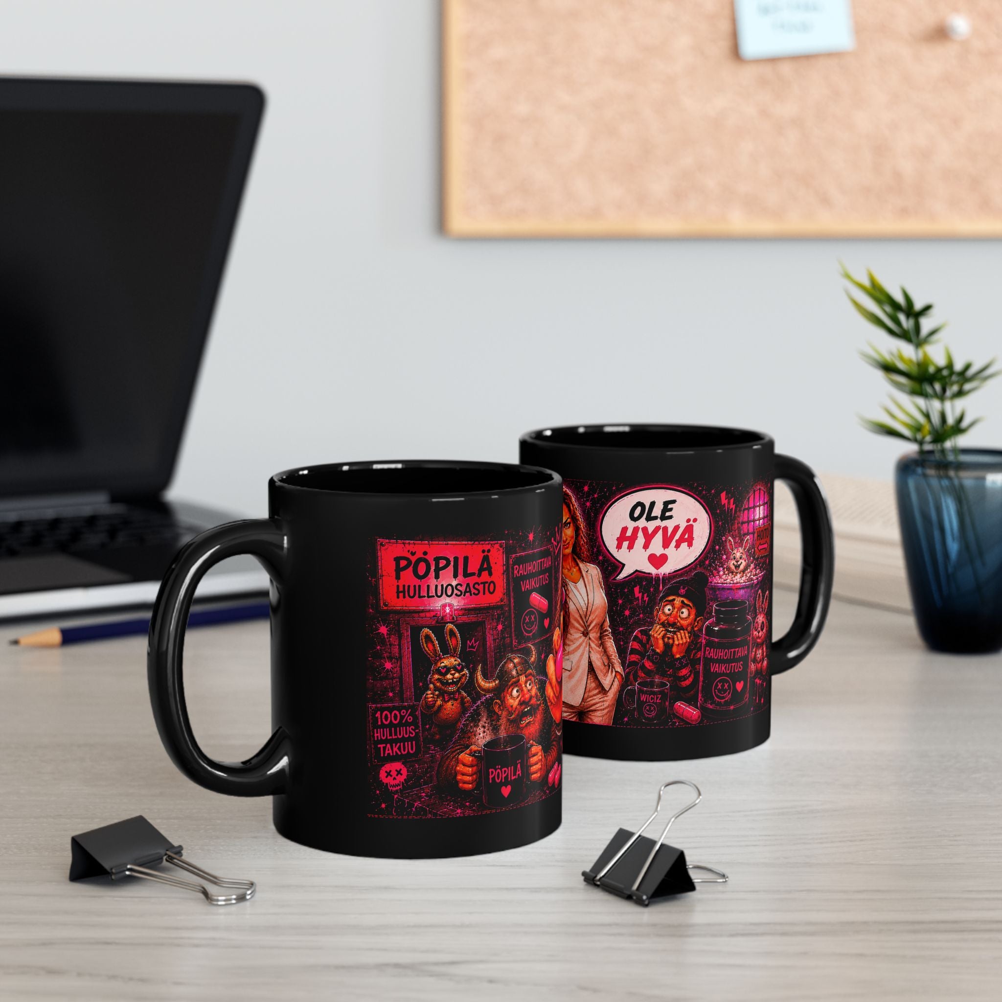 ANIZ “Ole Hyvä” Black Mug
