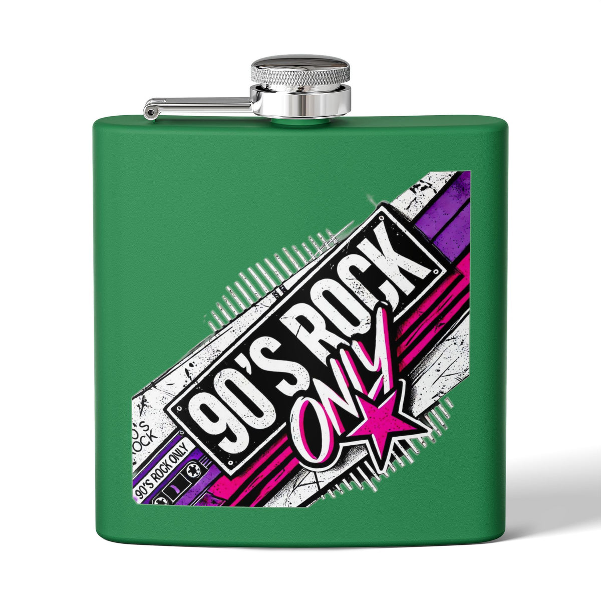 Perza 90’s Rock ONLY Rectangle Logo Flask