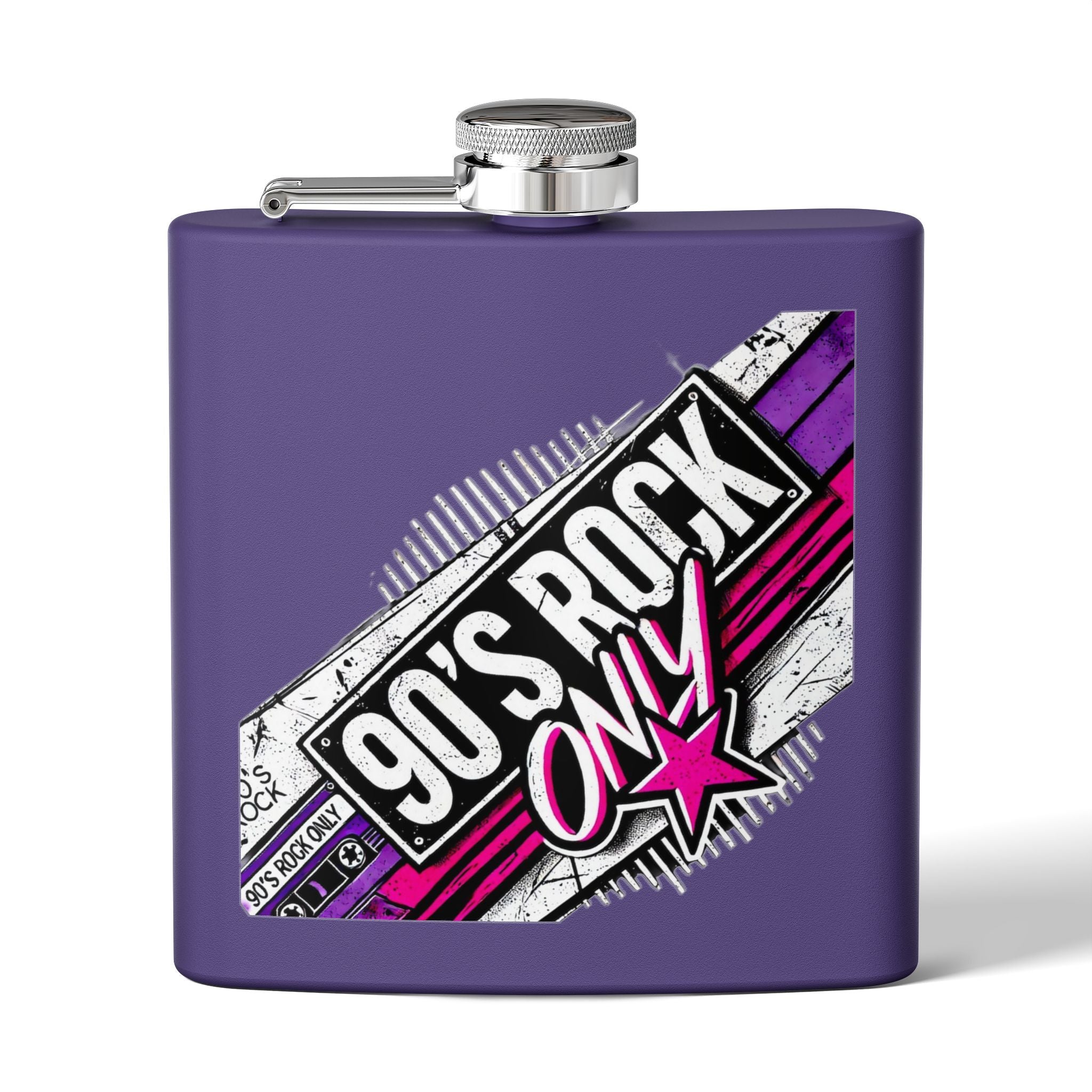 Perza 90’s Rock ONLY Rectangle Logo Flask