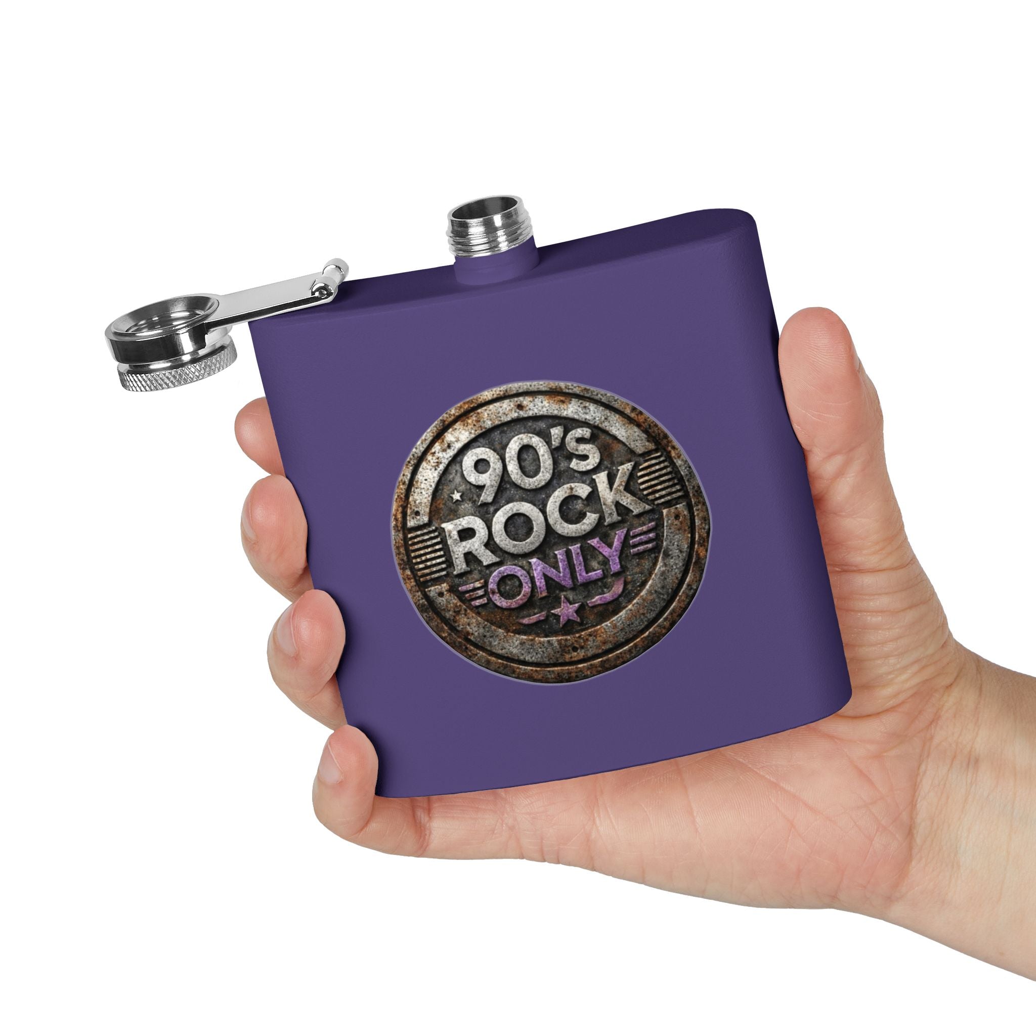 Perza 90’s Rock ONLY Vintage Flask – Round Logo