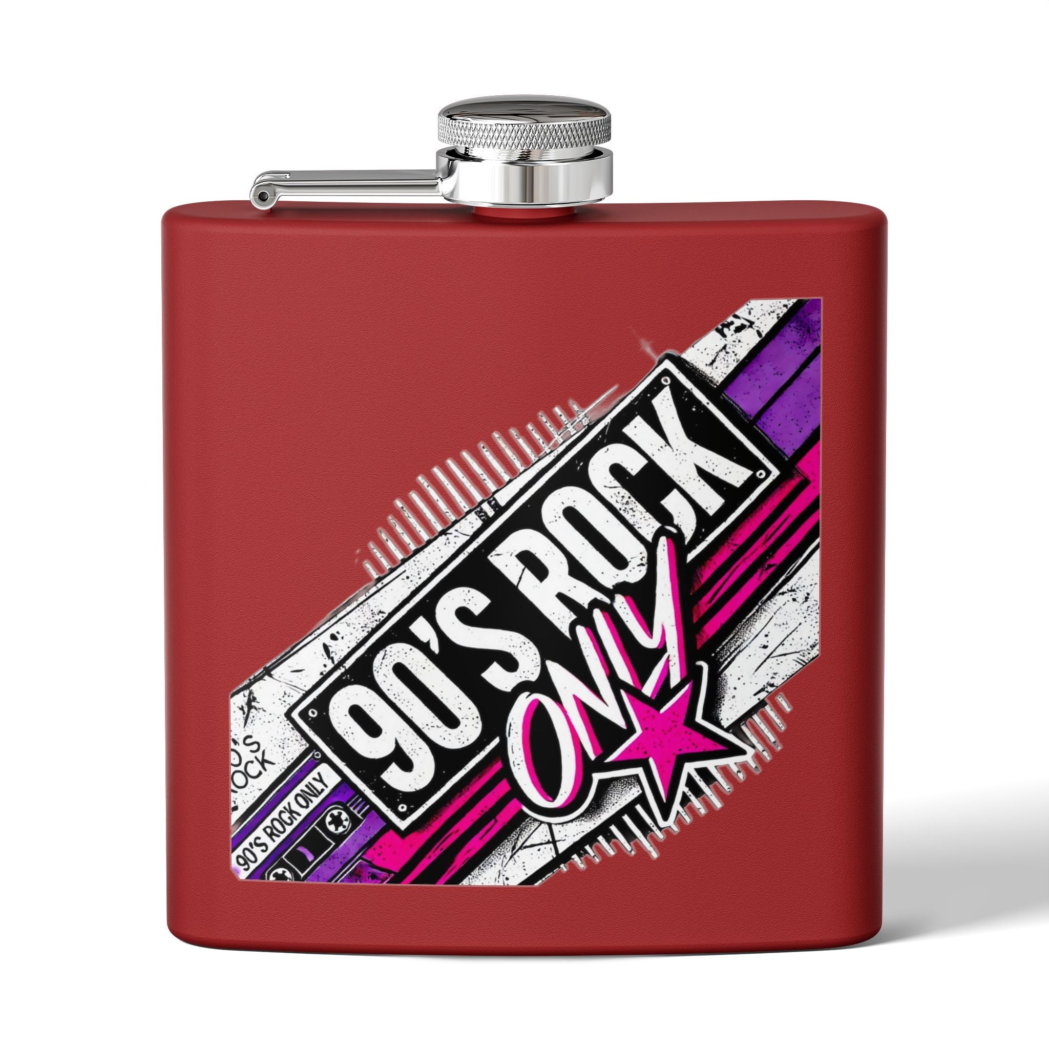 Perza 90’s Rock ONLY Rectangle Logo Flask