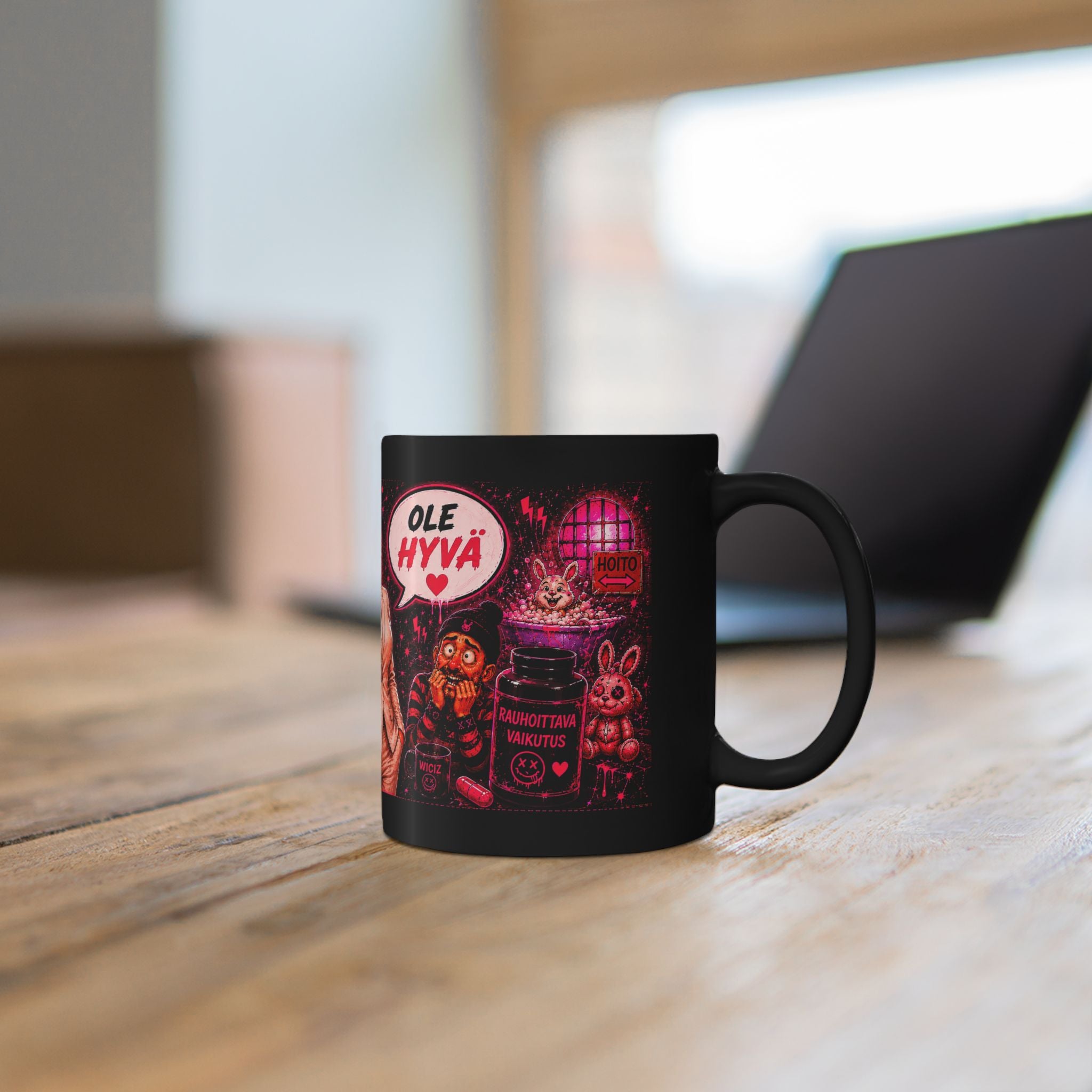 ANIZ “Ole Hyvä” Black Mug