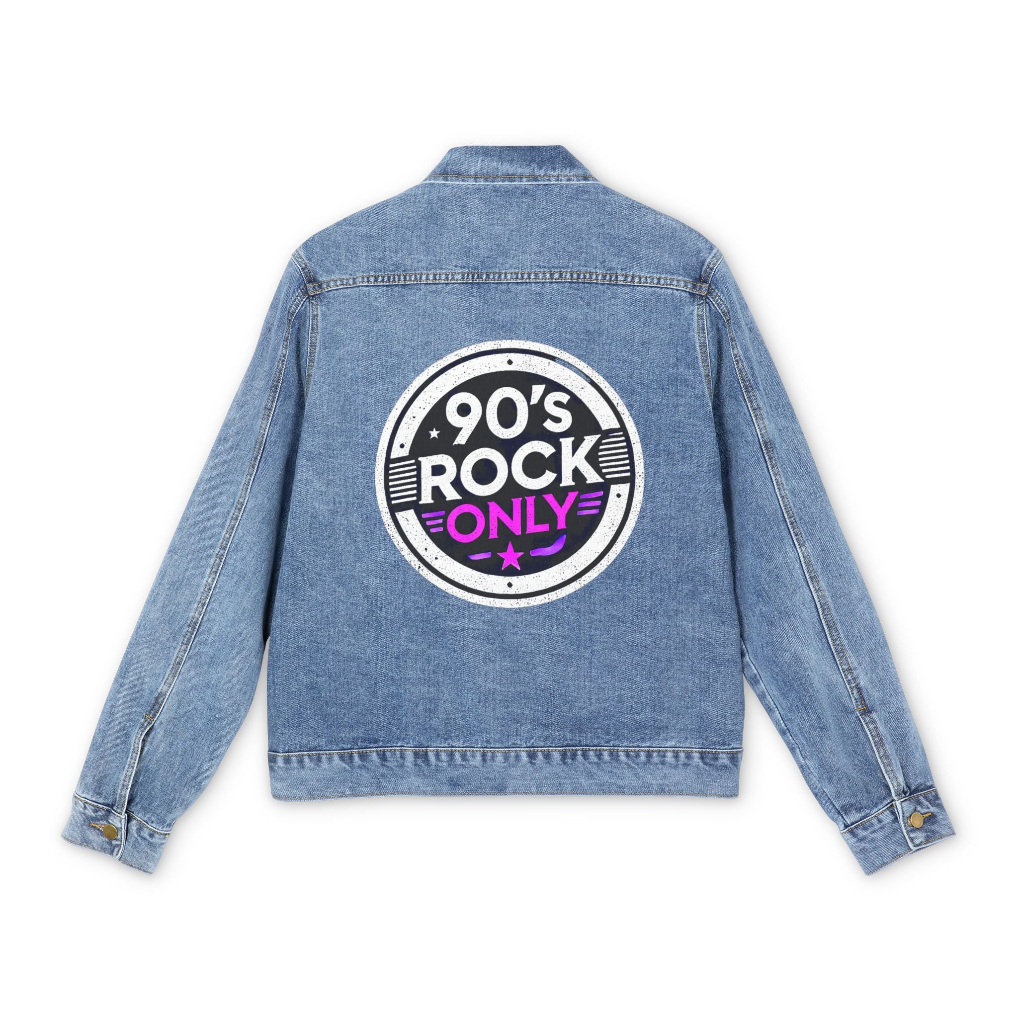 Perza 90’s Rock ONLY Denim Jacket with Round Logo
