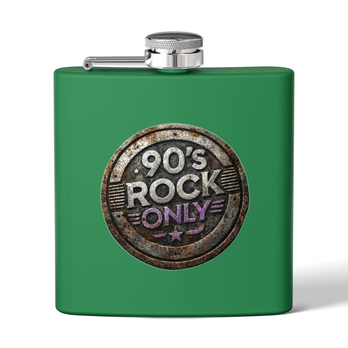 Perza 90’s Rock ONLY Vintage Flask – Round Logo