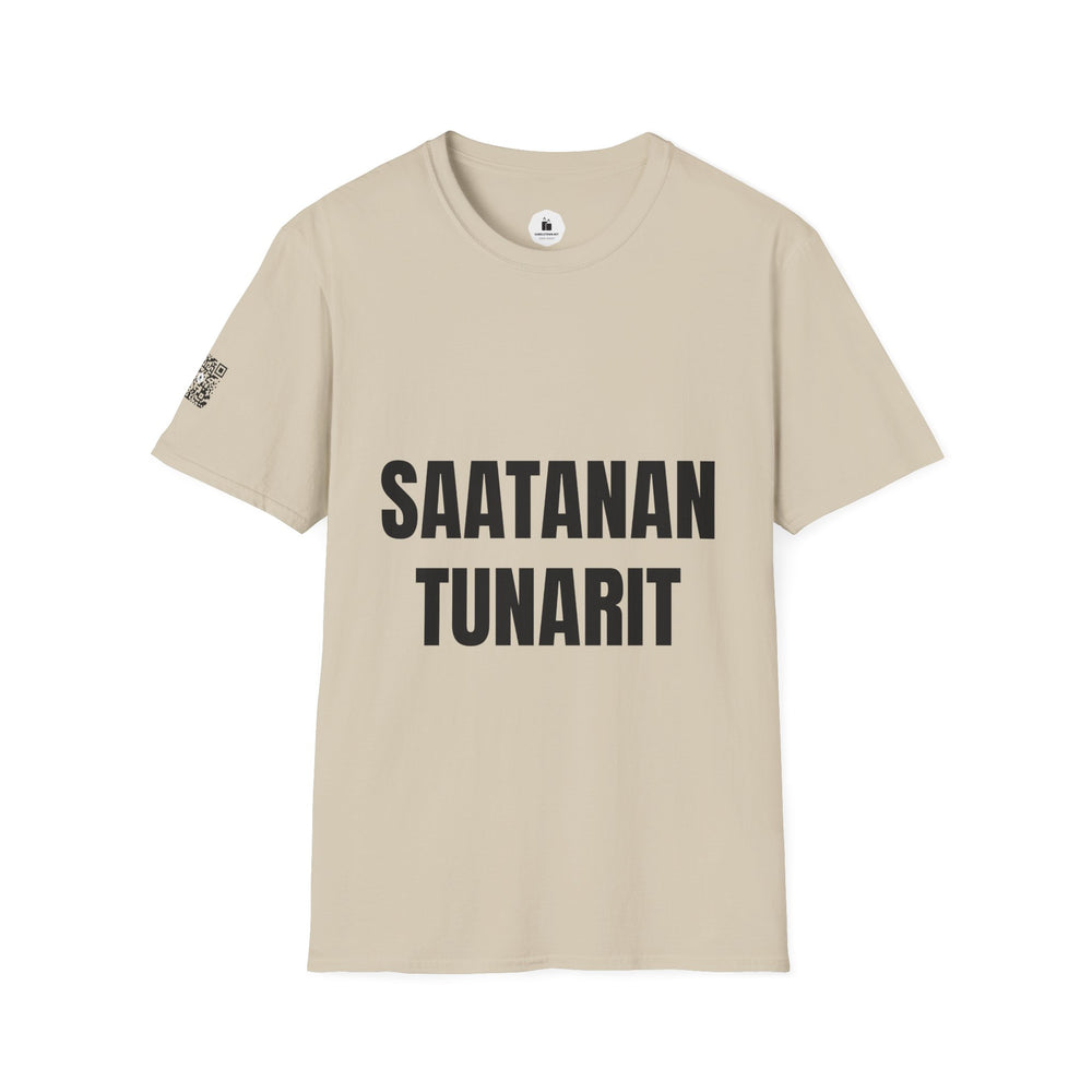 SAATANAN TUNARIT — Personalized White Graphic T‑Shirt - candletown.net
