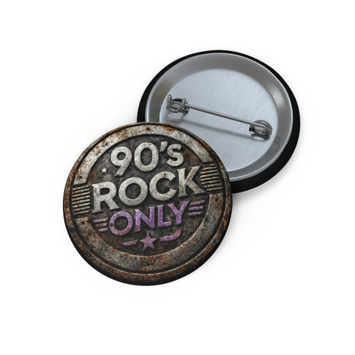 Perza 90’s Rock ONLY Vintage Round Logo Pin Button
