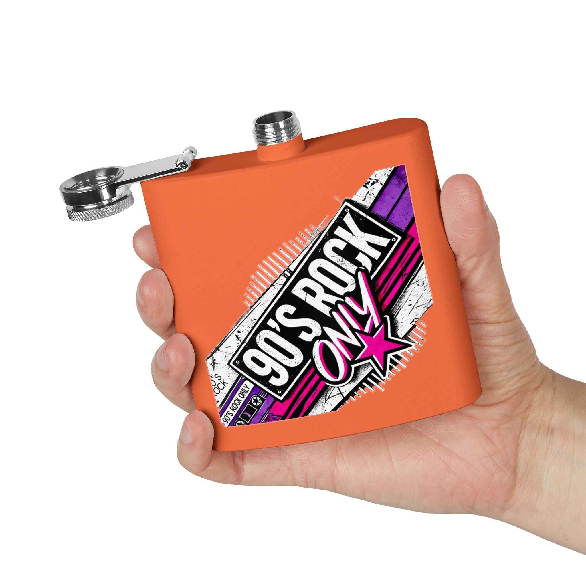 Perza 90’s Rock ONLY Rectangle Logo Flask