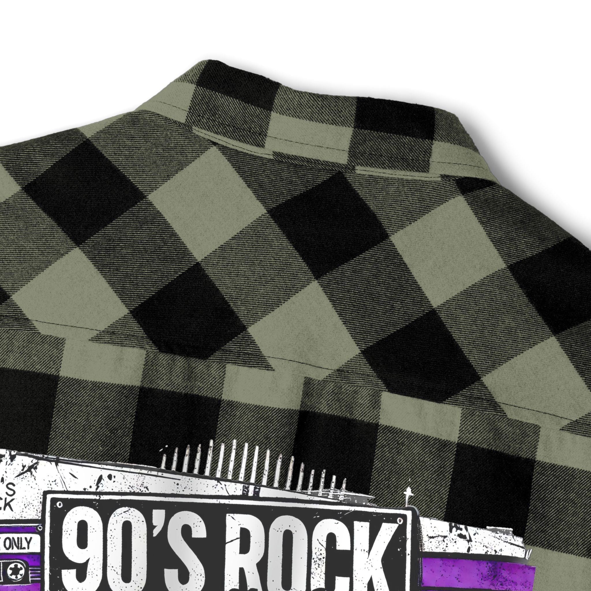 Perza 90’s Rock ONLY Flannel Shirt Rectangle Logo