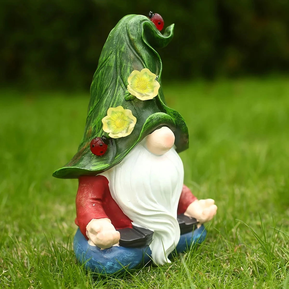 1pc Garden Gnome Dwarf Ornament Solar Glow Elf Resin Craft Outdoor Patio Ornament - candletown.net