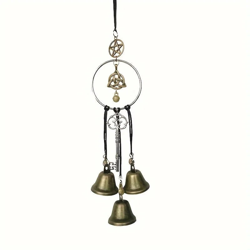 1pc witch bell doorknob hanging decorative wicker wind chime home decoration - candletown.net
